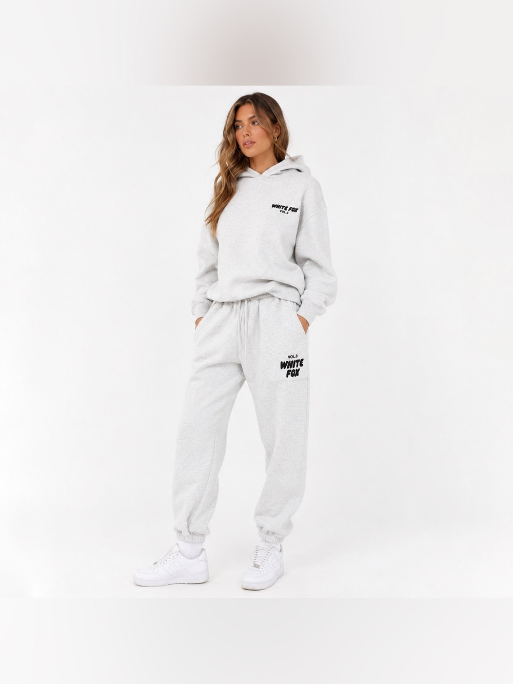 White Fox Vol 3 Oversized Off Stage Hoodie Frosted Sweat set. (CIGF001)